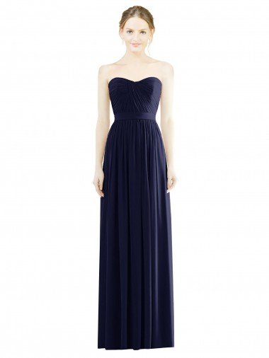 Low Back Draped Strapless Chiffon Formal Dress  Canada