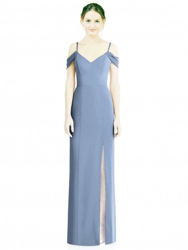 Draped Cold Shoulder Sweetheart Long Chiffon Formal Dress Canada