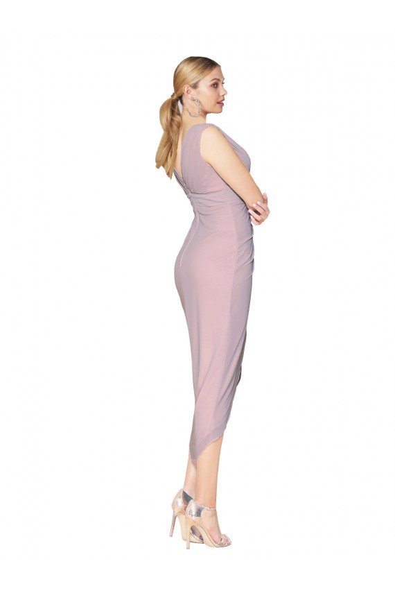 Cocktail Length High Low Mermaid Chiffon Wrapped Formal Dress