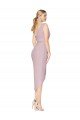 High Low One Shoulder Ruffles V-Neck Chiffon Wrap Formal Dress