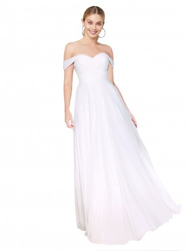 Off the Shoulder Long Full Length Chiffon Formal Dress Canada