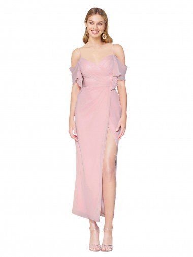 Mermaid Cold Shoulder Short Knee Length Chiffon Formal Dress Canada