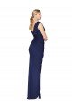 Draped V-Neck Long Chiffon Formal Dress with Front Slit