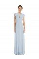 Flutter Sleeve V Keyhole Chiffon Maxi Formal Dress