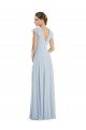 Flutter Sleeve V Keyhole Chiffon Maxi Formal Dress