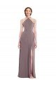 Diamond Halter Maxi Formal Dress with Front Slit
