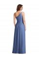 One Shoulder Full Length Maxi Formal Dress with Flirty Slit
