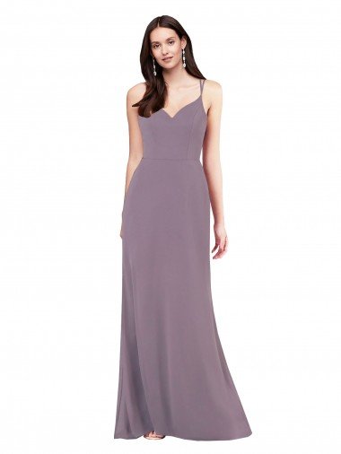 Simple Floor-Length Chiffon Formal Dress with Criss-Cross Back Canada