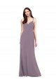 Simple Floor-Length Chiffon Formal Dress with Criss-Cross Back