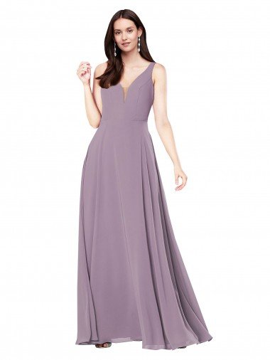Long Chiffon Formal Dress with Open Back Canada