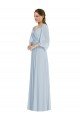 Off the Shoulder Puff Sleeve Maxi Formal Dress with Front Slit