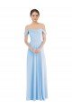 Off the Shoulder Draped Neckline Maxi Formal Dress