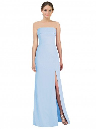 Strapless Trumpet Chiffon Formal Dress with Thigh high Slit Canada