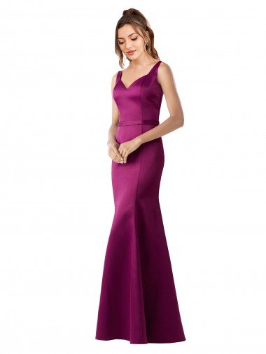 Fitted Sexy Open Back Satin Formal Dress with Floral Details Canada