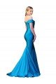 Off the Shoulder Long Chapel Train Satin Formal Dress
