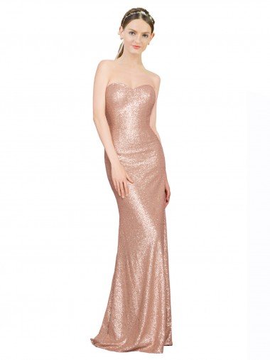 Sweetheart Full Length Long Sequin Formal Dress Canada