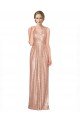 Draped V-Neck Striking Sheath Floor Length Sequin Formal Dress