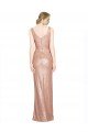 Draped V-Neck Striking Sheath Floor Length Sequin Formal Dress