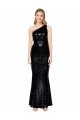 Draped One Shoulder Long Full Length Sequin Formal Dress