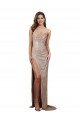 High Slit Scoop Neck Long Sequin Formal Dress