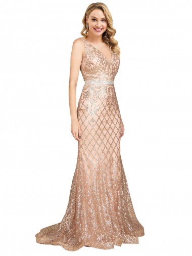 Sleek Long Mermaid Sparkling Sequin Formal Dress Canada