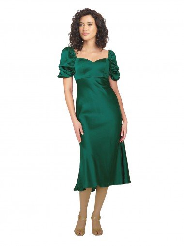 Ruched Sleeve Silky Satin Formal Dress Canada