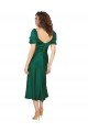 Ruched Sleeve Silky Satin Formal Dress