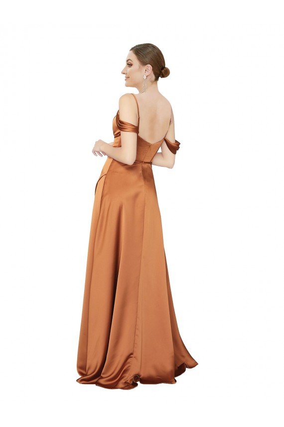 Silky Satin Formal Dress with Bustier Bodice