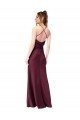 Cowl Back V-Neck Silky Satin Formal Dress