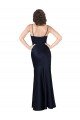 Draped Cowl Neck Silky Satin Formal Dress with Skirt Slit