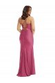 Cowl-Neck Open Tie-Back Silky Satin Mermaid Formal Dress with Frong Slit