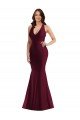 Plunge Neckline Cutout Low Back Silky Satin Mermaid Formal Dress