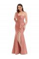 Cascade Ruffle One Shoulder Bustier Silky Satin Mermaid Formal Dress
