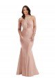 Criss Cross Halter Open Back Silky Satin Mermaid Formal Dress