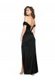 Fitted Sweetheart Neckline Silky Satin Formal Dress with Off the Shoulder Sleeves and High Slit