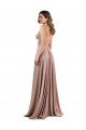 Long A-Line Plunge V-Neckline Spandex Formal Dress with Slit