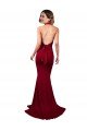 Halter Mermaid Plunge V-Neckline Open Back Bow Tie Spandex Formal Dress