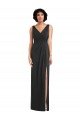 Draped Wrap Maxi Spandex Formal Dress with Front Slit