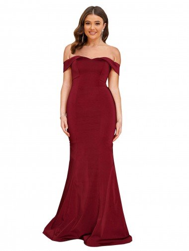 Off Shoulder Sleeves Sweetheart Neckline Long Spandex Formal Dress Canada