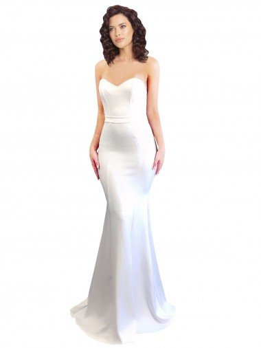 Sweetheart Strapless High Neck Long Crepe Formal Dress Canada