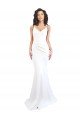 Fishtail Shape Spaghetti Straps Open Back Crepe Formal Dress with Ruffles