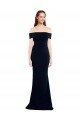 Off the Shoulder Fitted Crepe Formal Dress with Back Cut Out