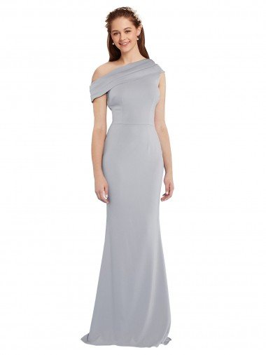 Off the Shoulder Asymmetrical Mermaid Crepe Formal Dress Canada