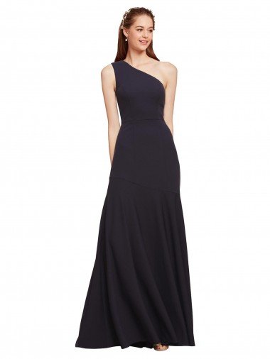 Fit and Flare Crepe Formal Dress with One Shoulder Canada