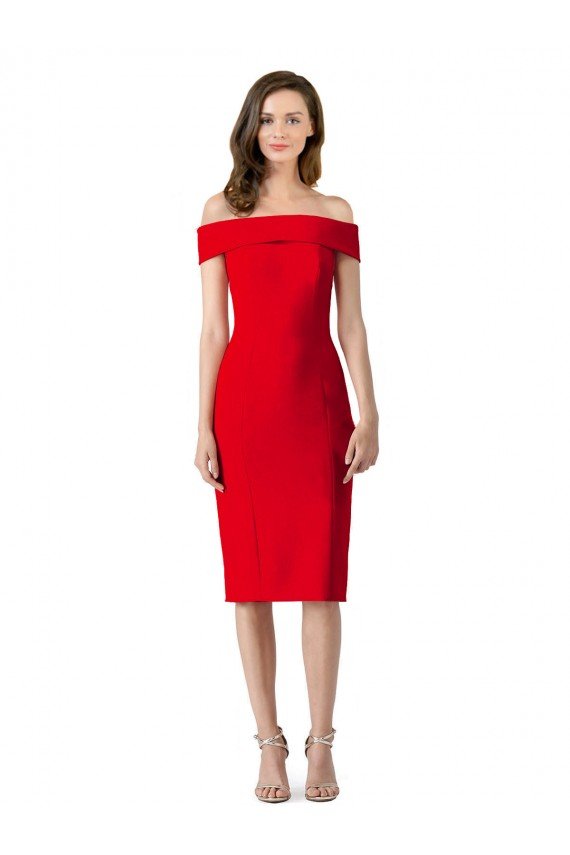 Off the Shoulder Square Neck Cocktail Formal Dress