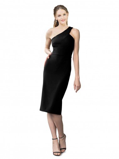 One Shoulder Short Crepe Cocktail Formal Dress Canada