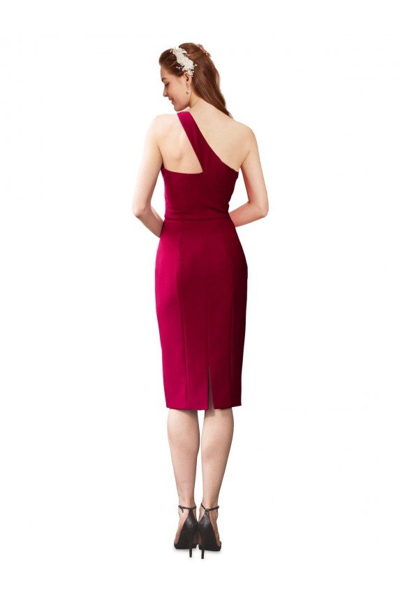 One Shoulder Short Crepe Cocktail Formal Dress