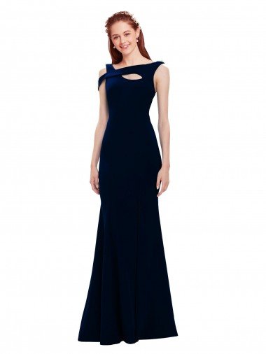 Sleeveless Crepe Mermaid Formal Dress with Side Slit Canada