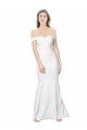 Mermaid Off the Shoulder Long Crepe Formal Dress with Low Back