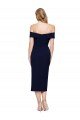 Midi Length Short Crepe Cocktail Formal Dress with Side Split